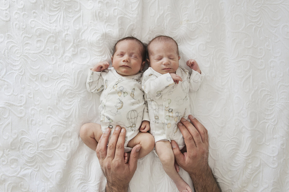Twin newborn baby photography in Surrey