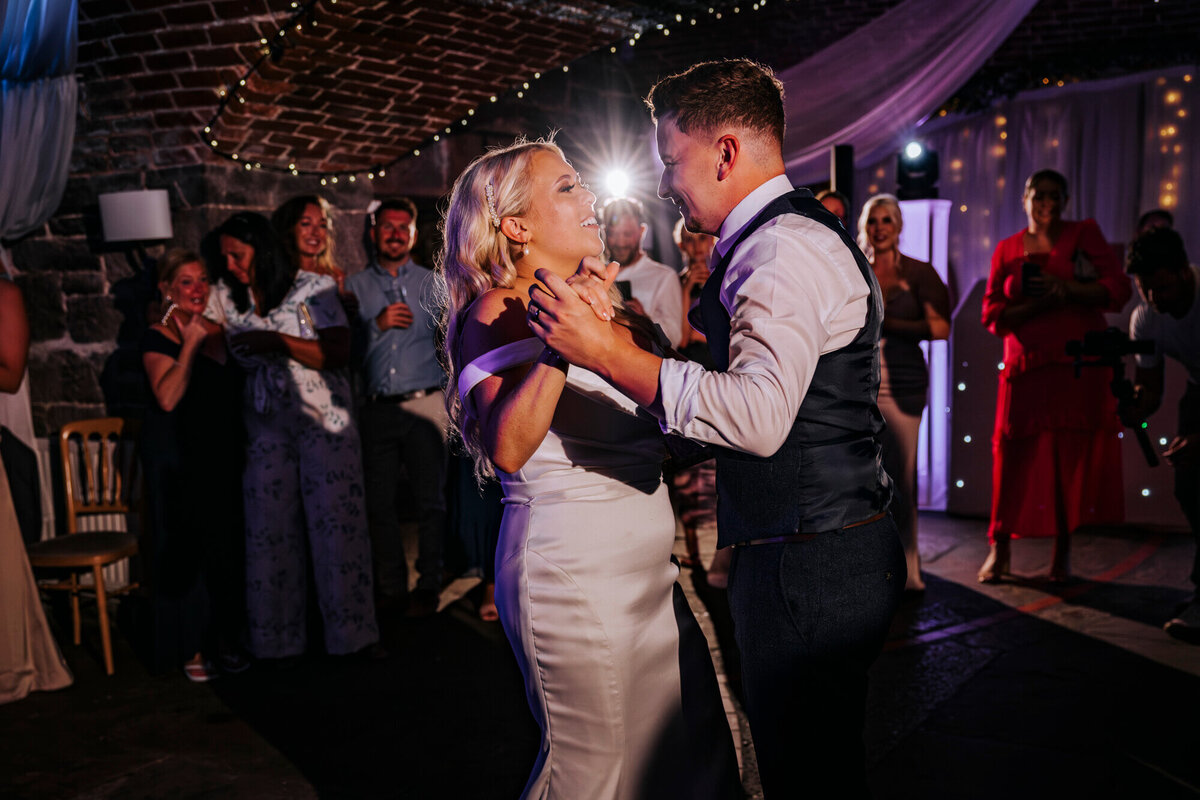 A bride & groom having their first dance