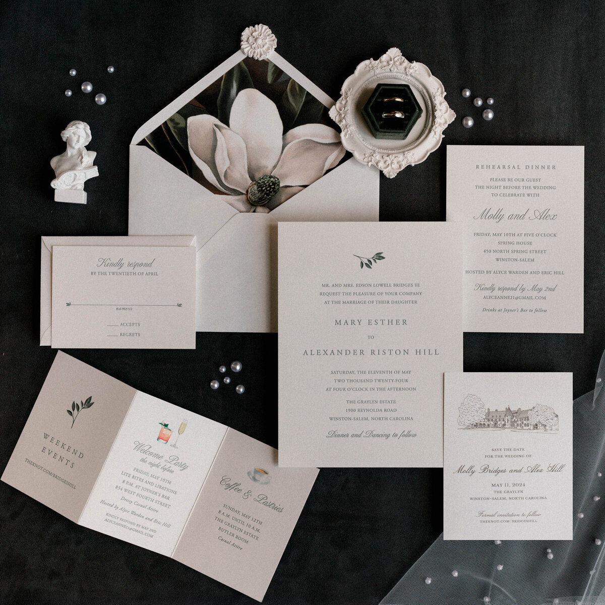 Wedding invites for Winston Salem, NC.
