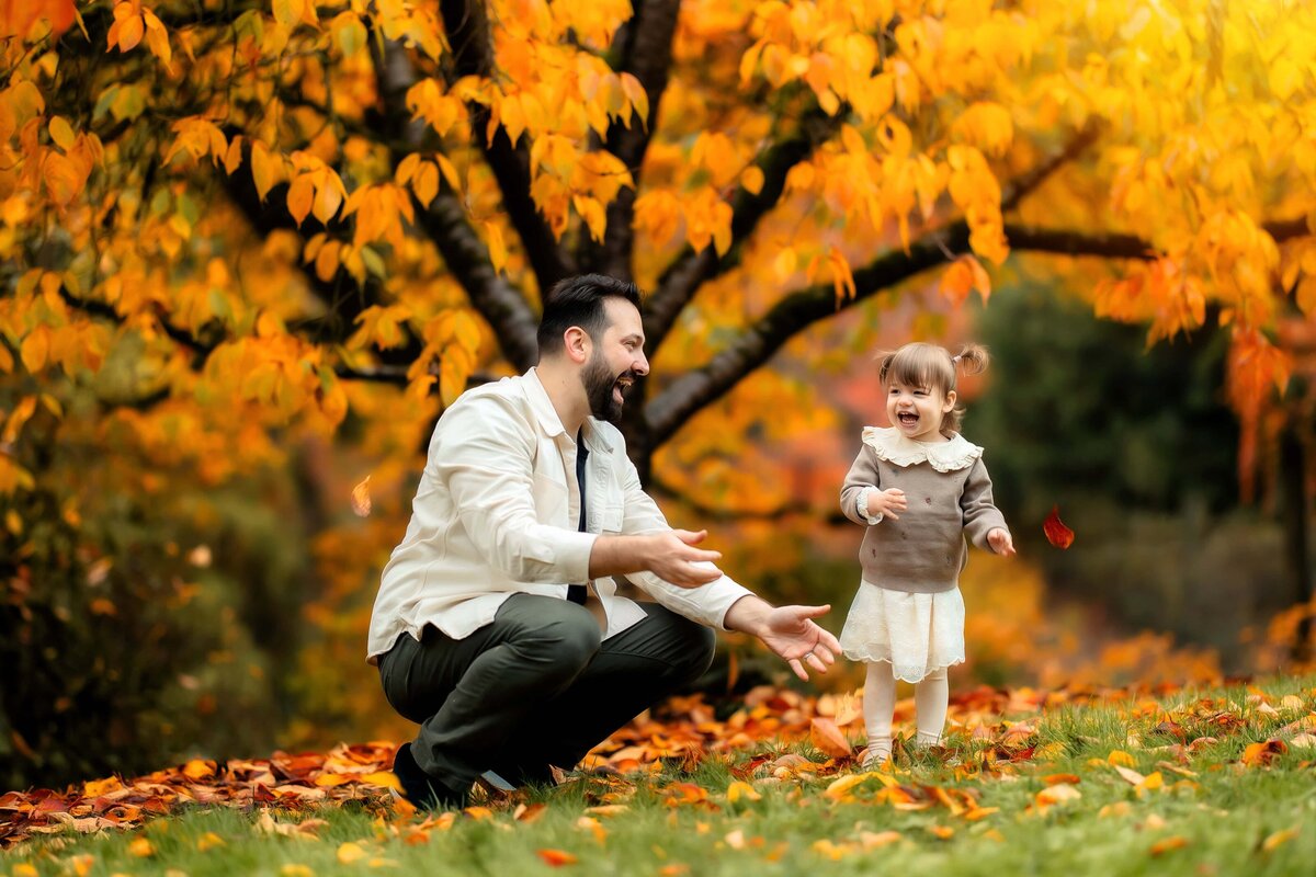 Father Daughter Fall Family