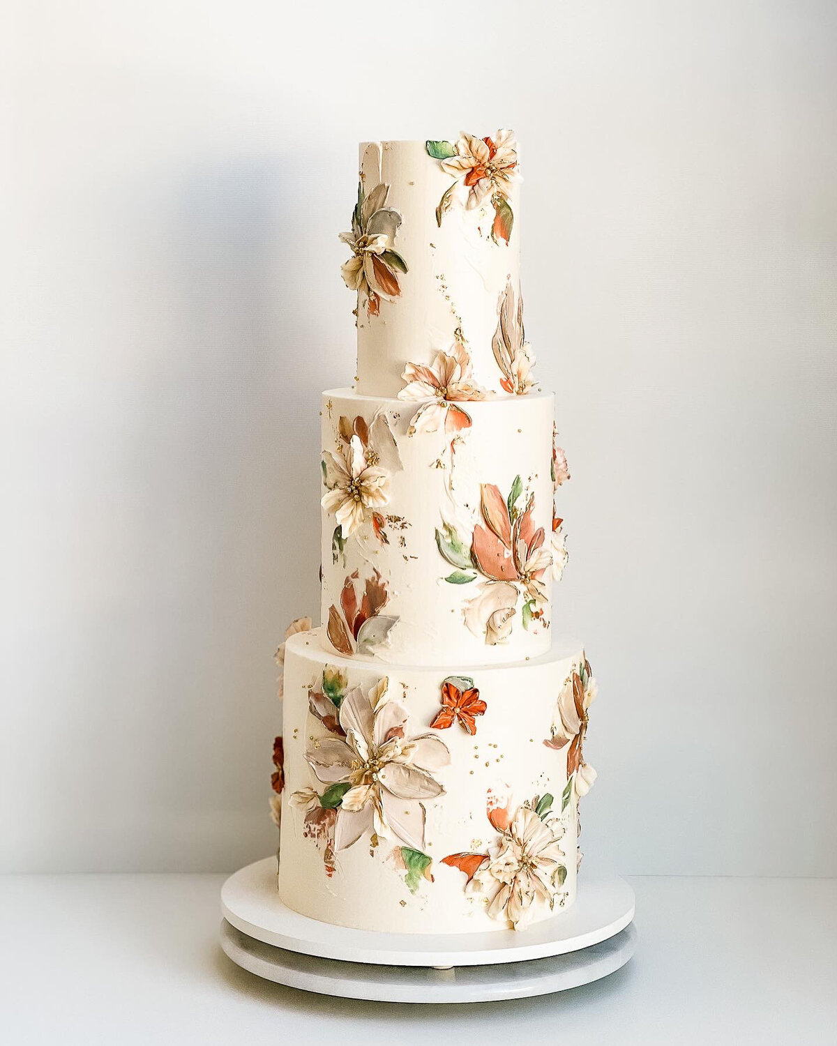 abstract buttercream flower wedding cake
