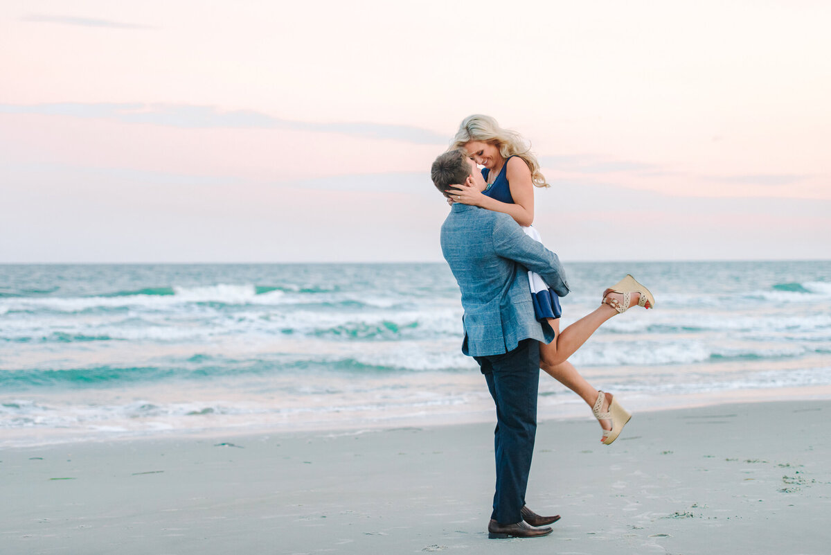 Couples engagement session at the beach in Myrtle Beach, SC
