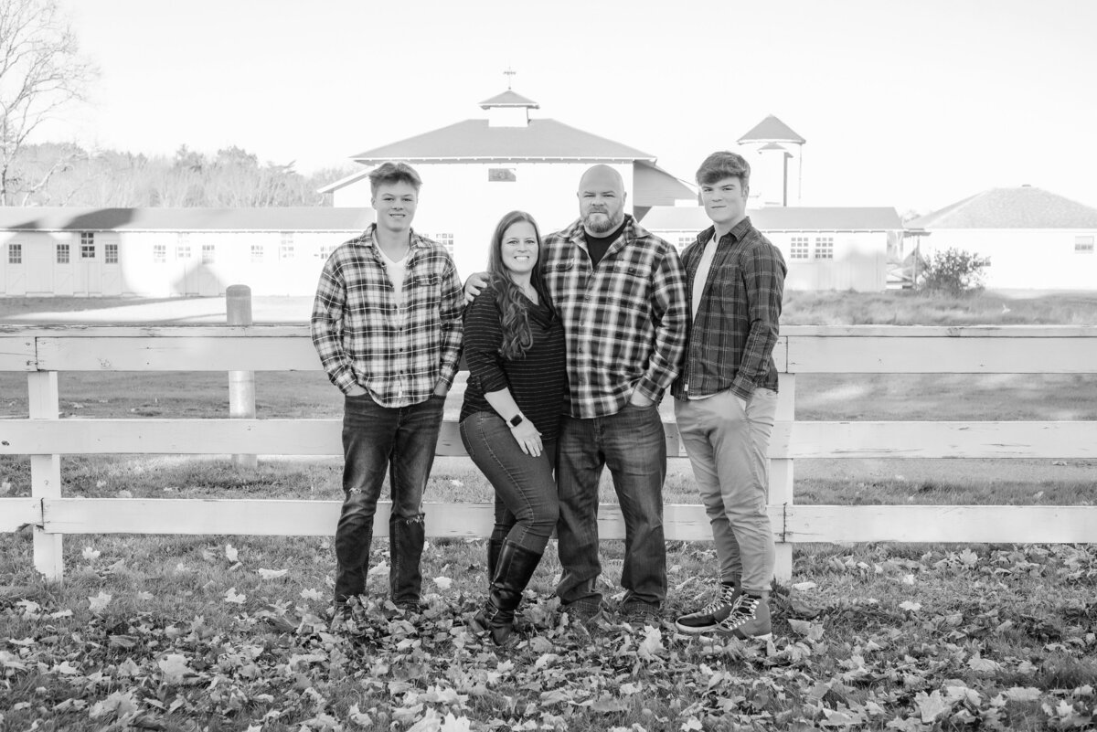 Country setting family portrait at Laudholm Farm Wells Maine