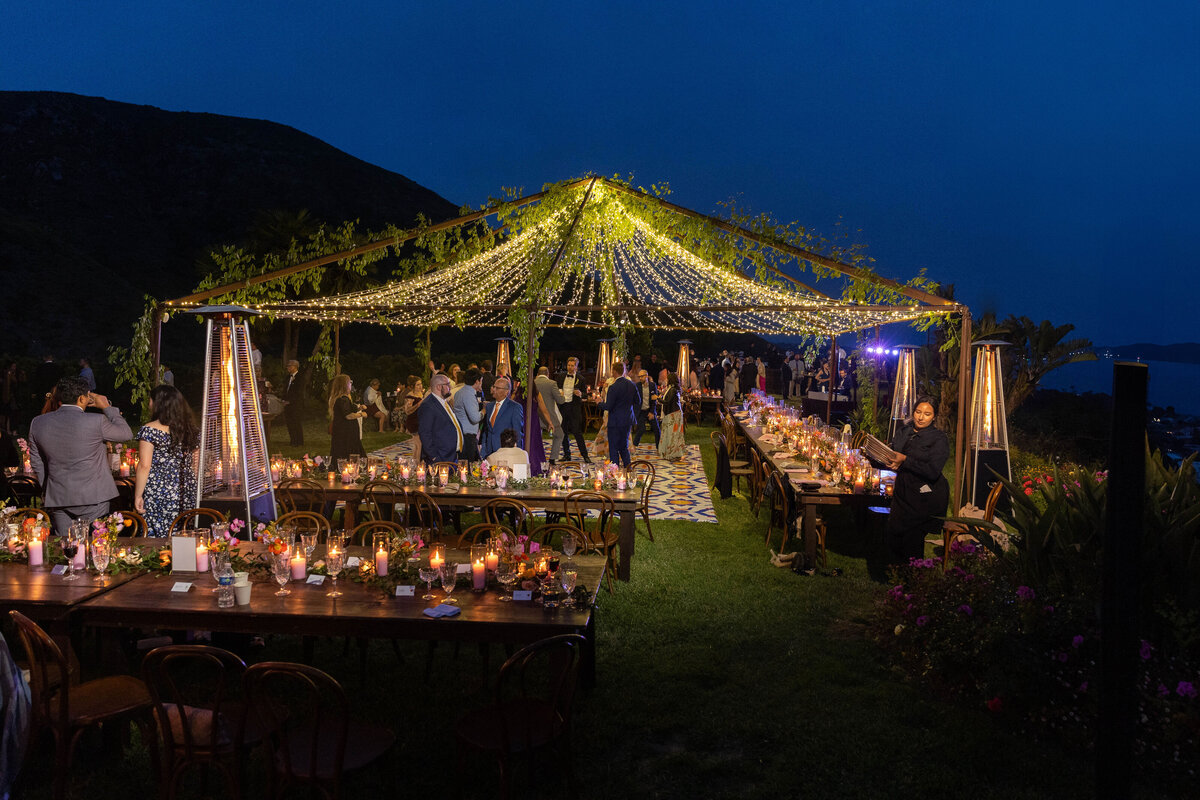 Night view of Malibu Seaview Estate