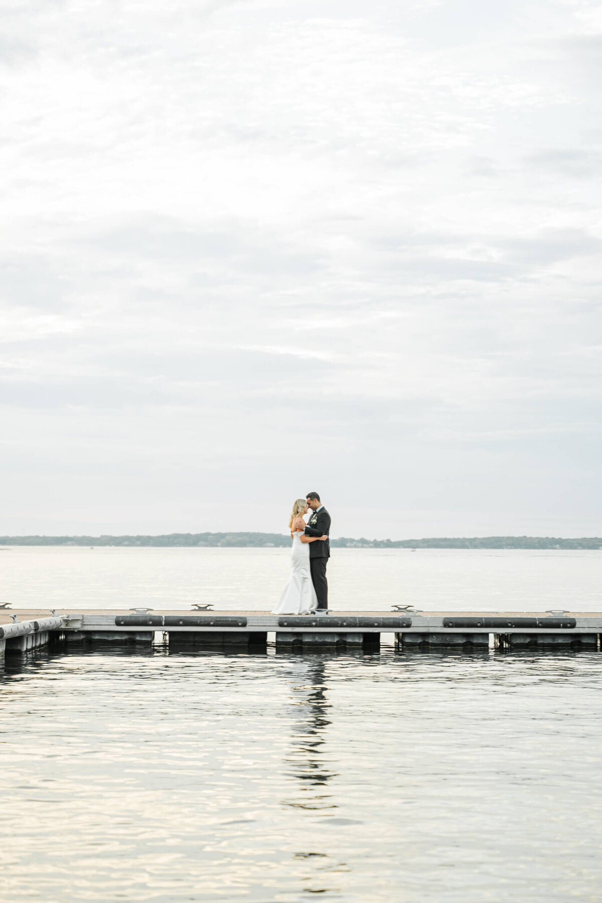 Bride and Groom on their wedding day near Madison Wisconsin