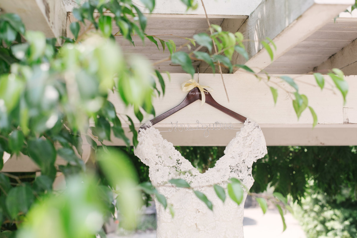 Wedding dress details at Santa Barbara Courthouse wedding