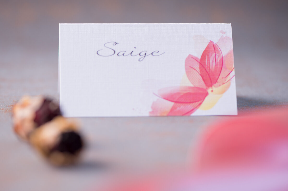 Pink-floral-wedding-place-card