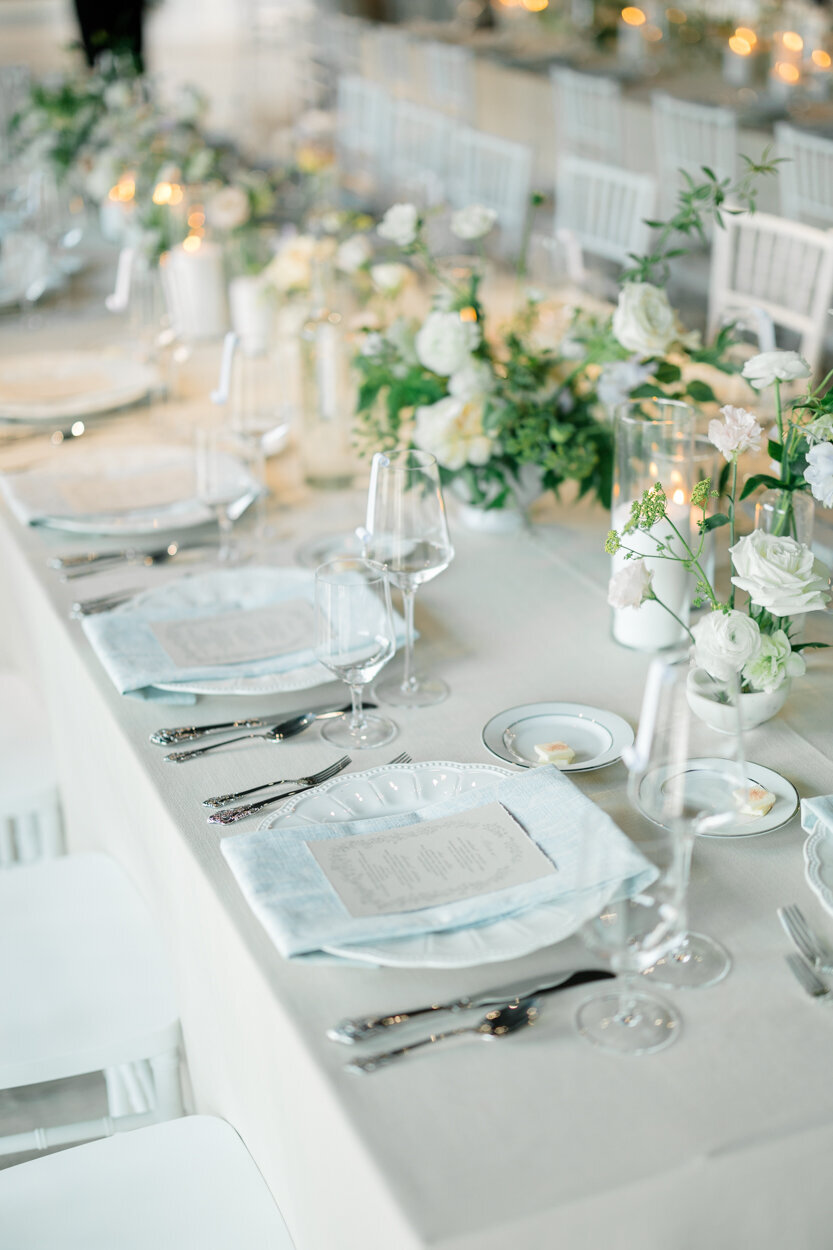table scape with florals