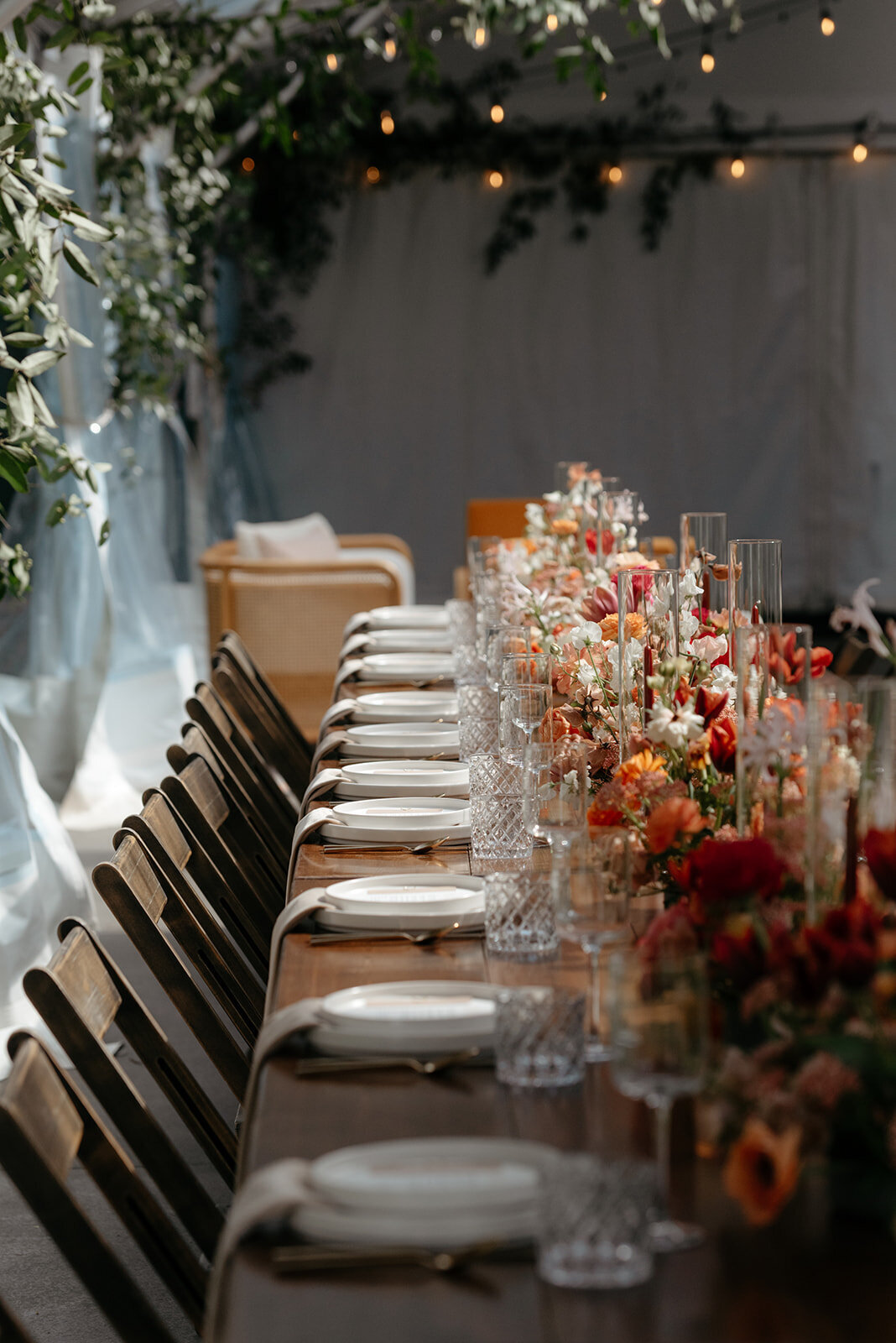 Wedding reception table at The Griffin House, Hood River