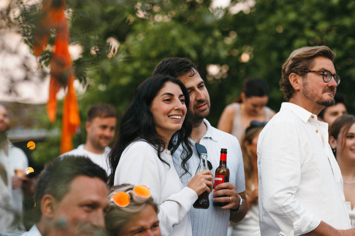 Guests at ibiza style white party Kingston Estate