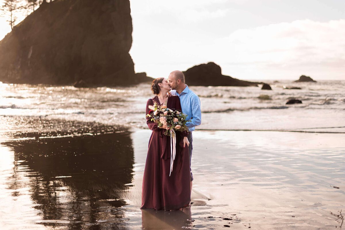 Engaged couple in Washington State.