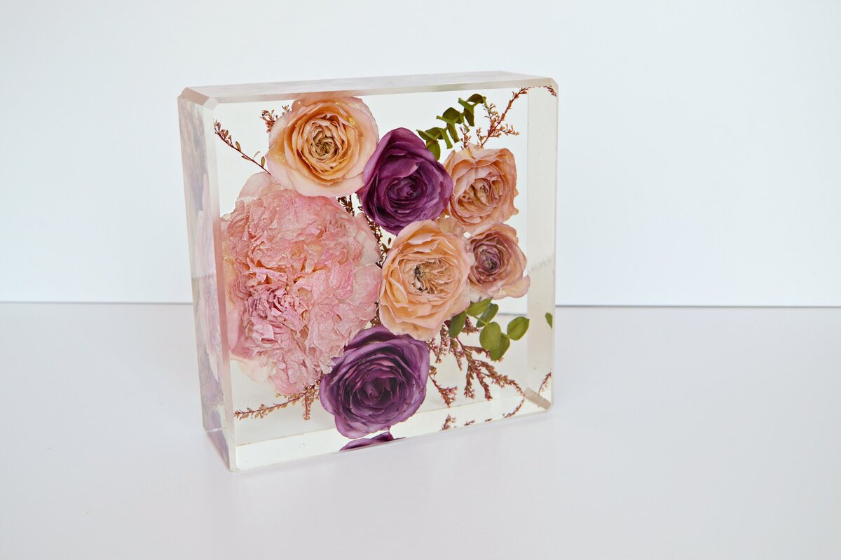 floral block pink