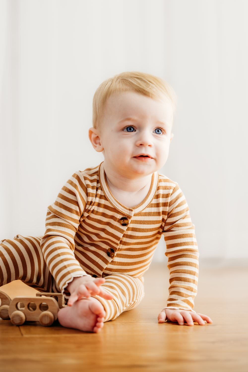 studio portrait of one year old