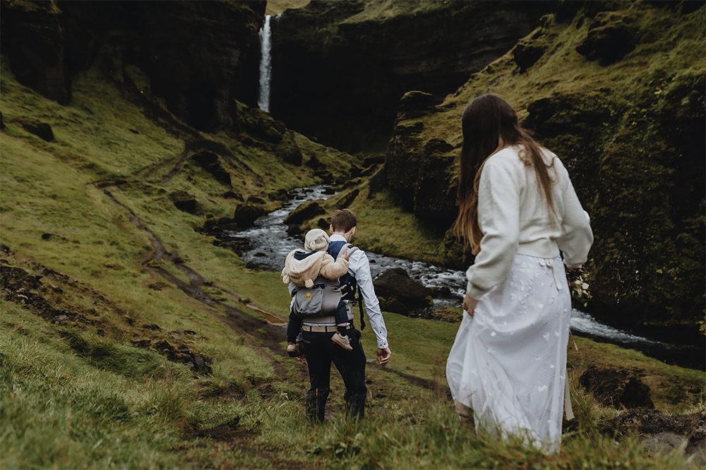 couple eloped in iceland with their child and they are exploring south iceland