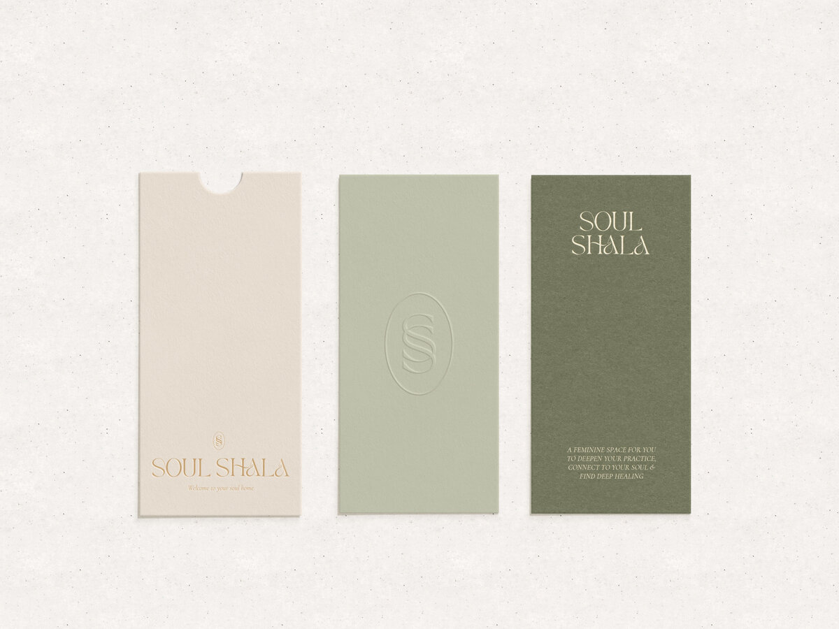 Paper mock up with Soul Shala logo