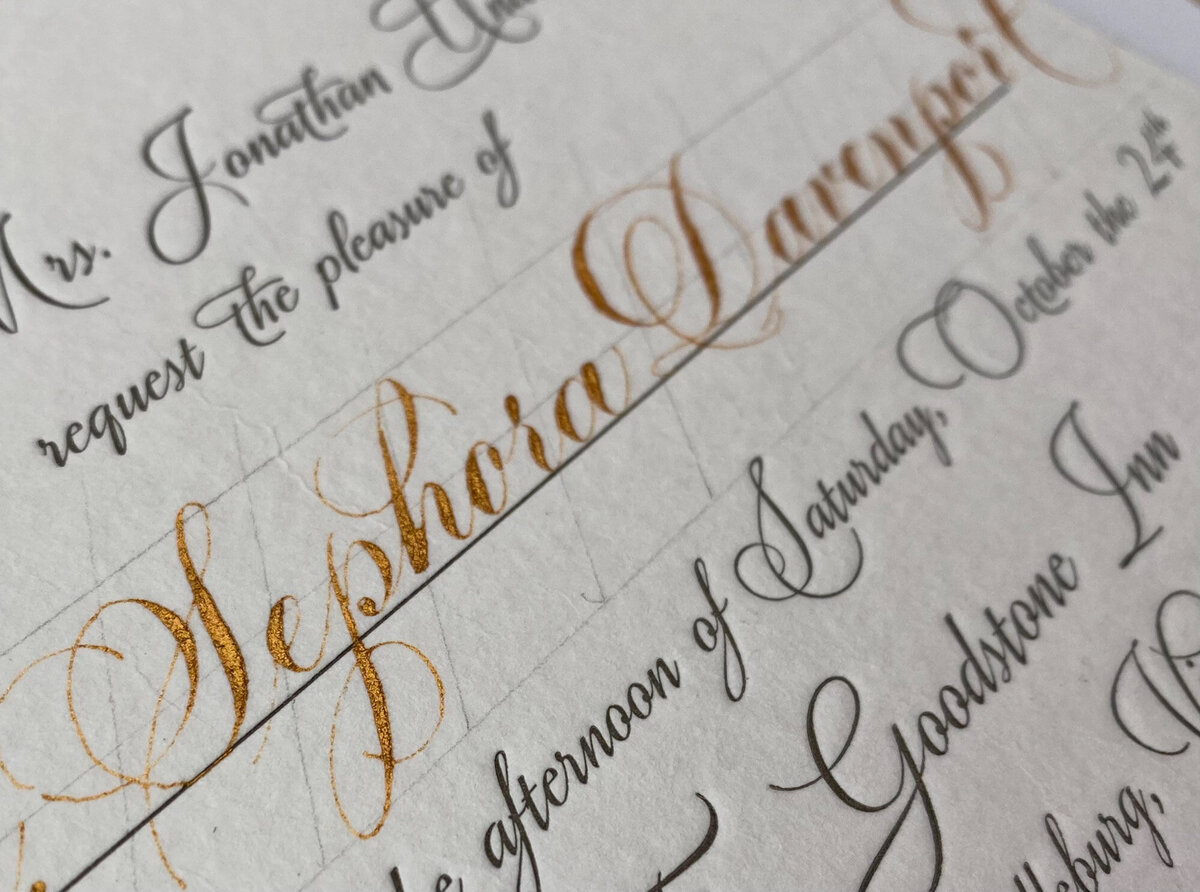 Custom calligraphy by Scribble Savvy from Washington DC