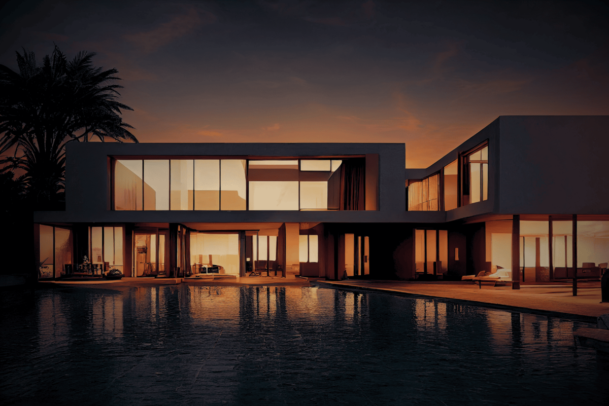 Elegant architectural exterior used on homepage of The Estate Story, luxury real estate branding studio.
