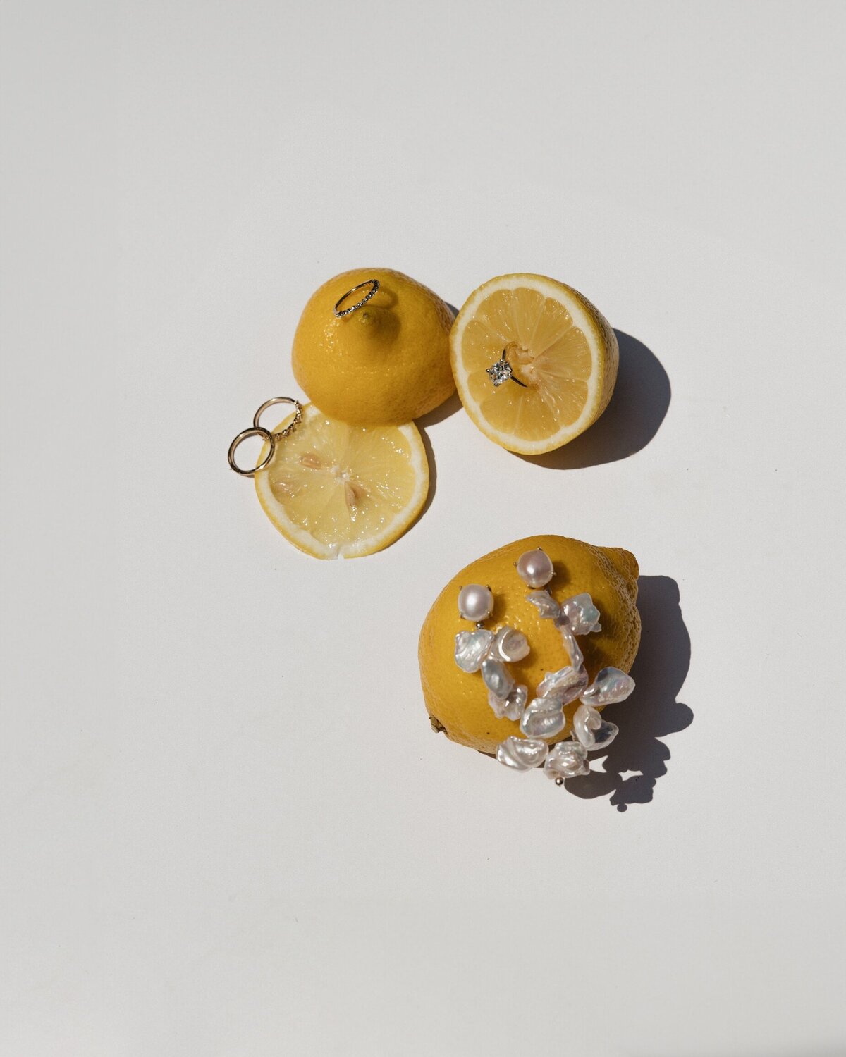 Lemons with set of ring on it