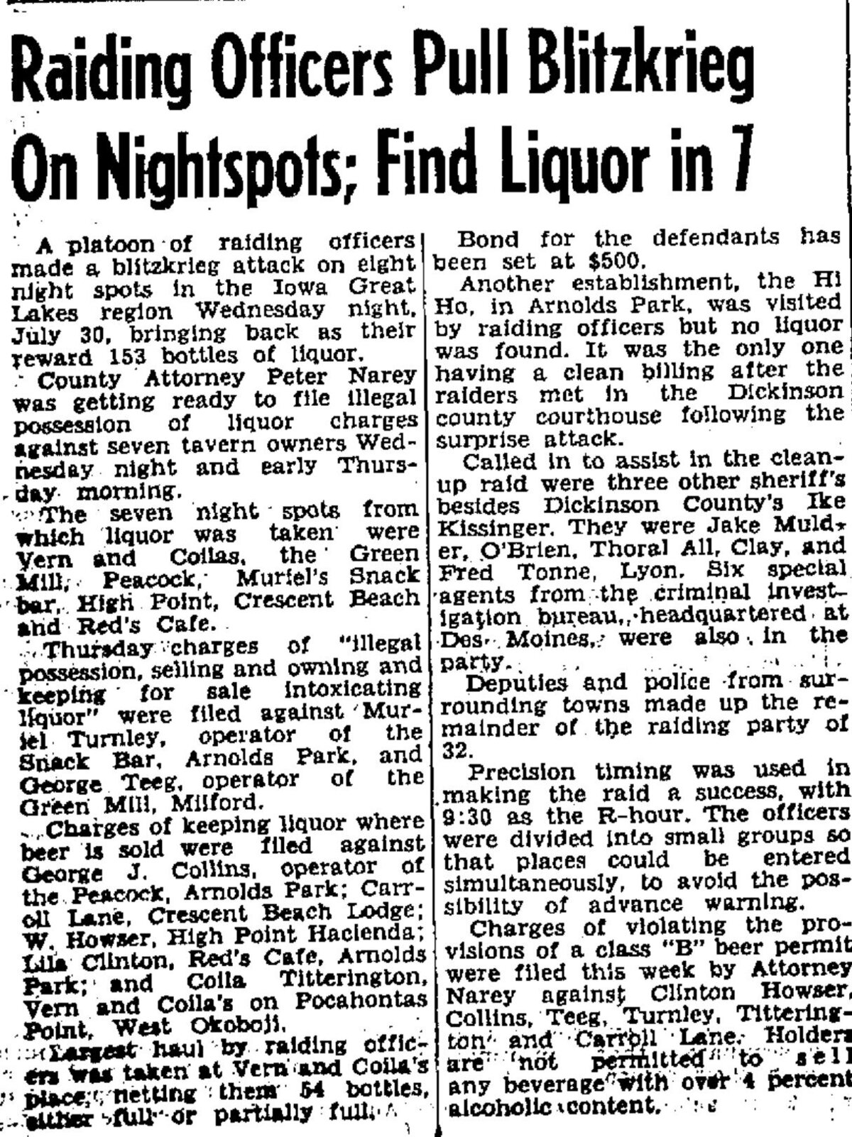 Spirit Lake Beacon, Page1, 1952-08-07