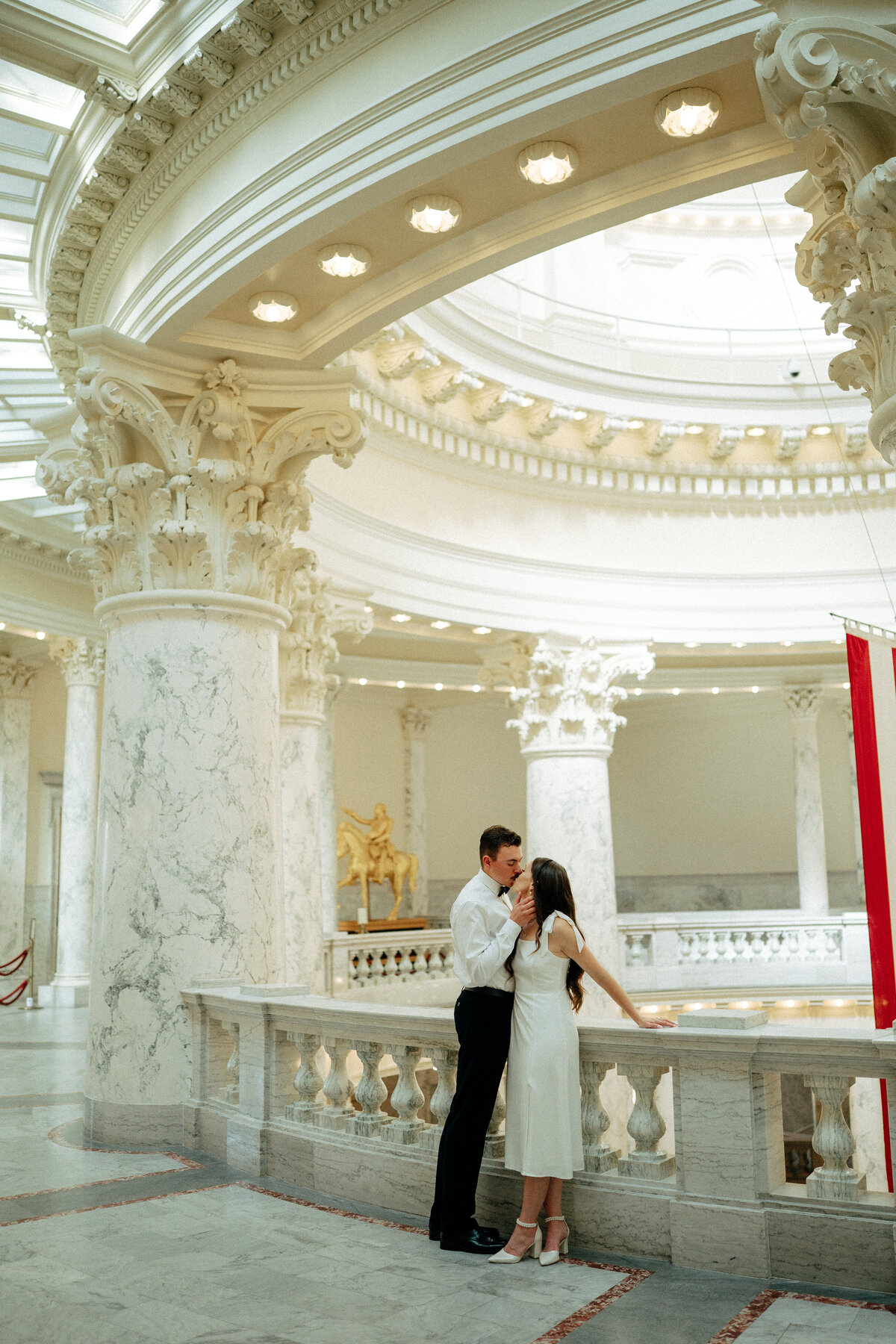 Couple during golden hour engagement shoot in Boise, Idaho wedding/elopement - photographed by The Storytellers