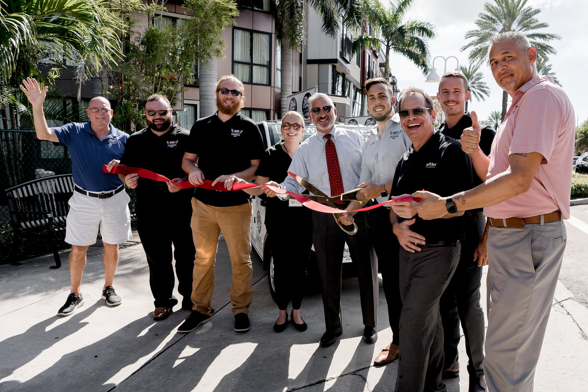 A ribbon cutting for a local business in St. Petersburg Florida