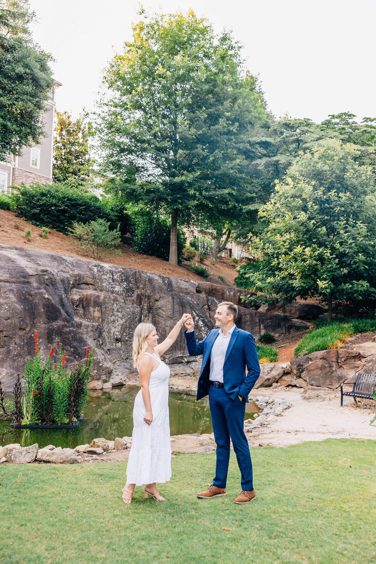 couple dancing at park in south carolina