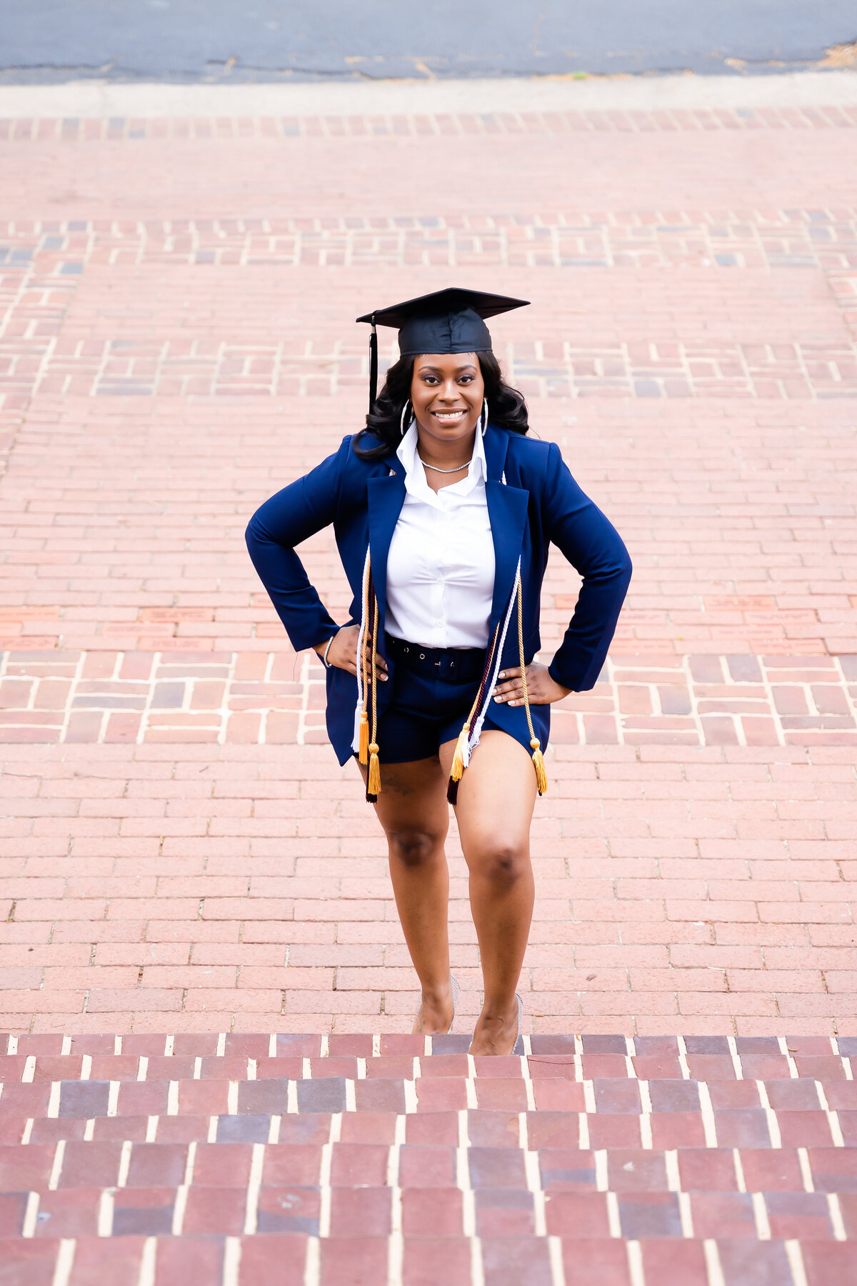 Senior portraits college grad campus shoot