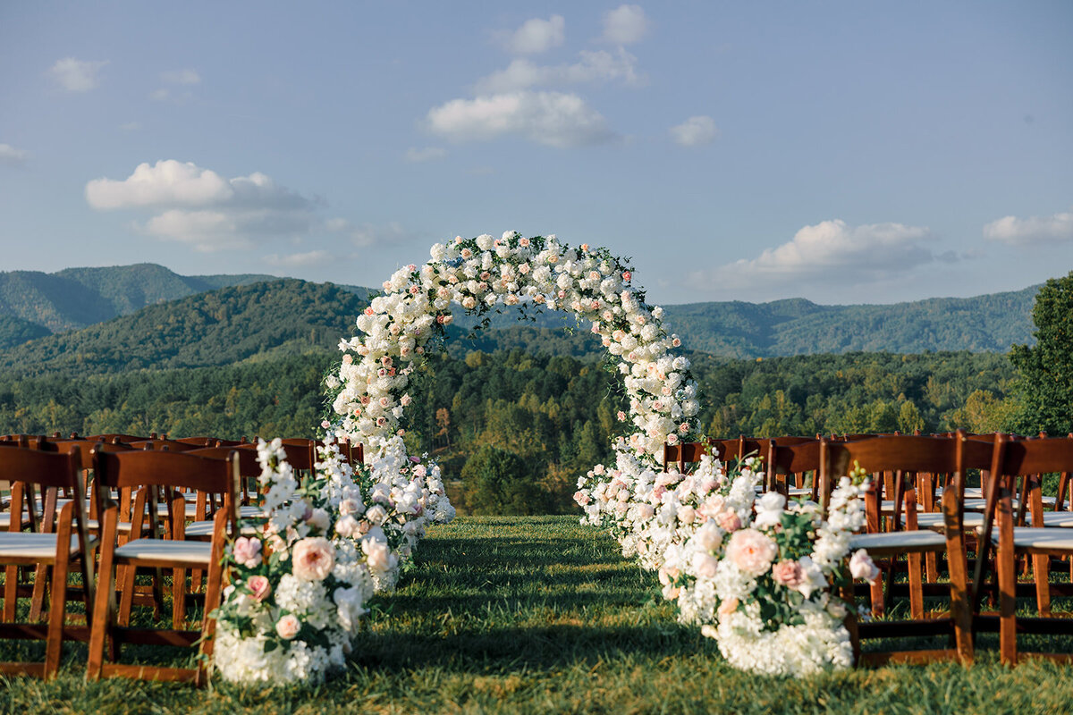 Pixels and Wood Creative_The Shiloh_Him Her Photo_Floral Circle Arch_North Carolina Wedding_Ceremony-7