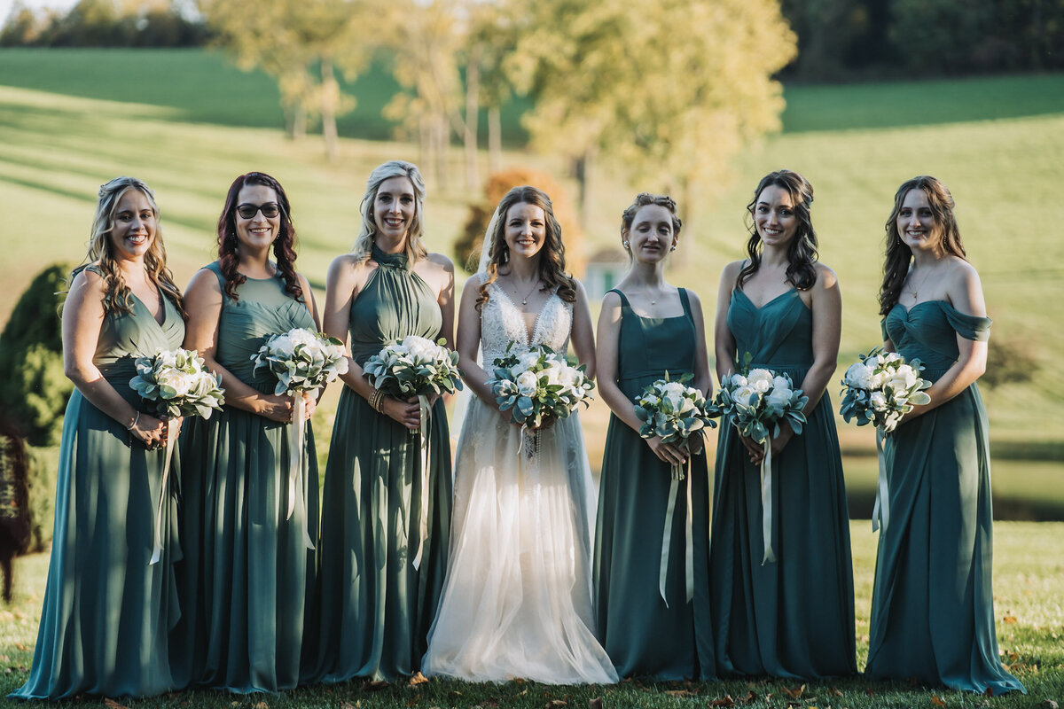 Green bridesmaids - Baltimore wedding photography