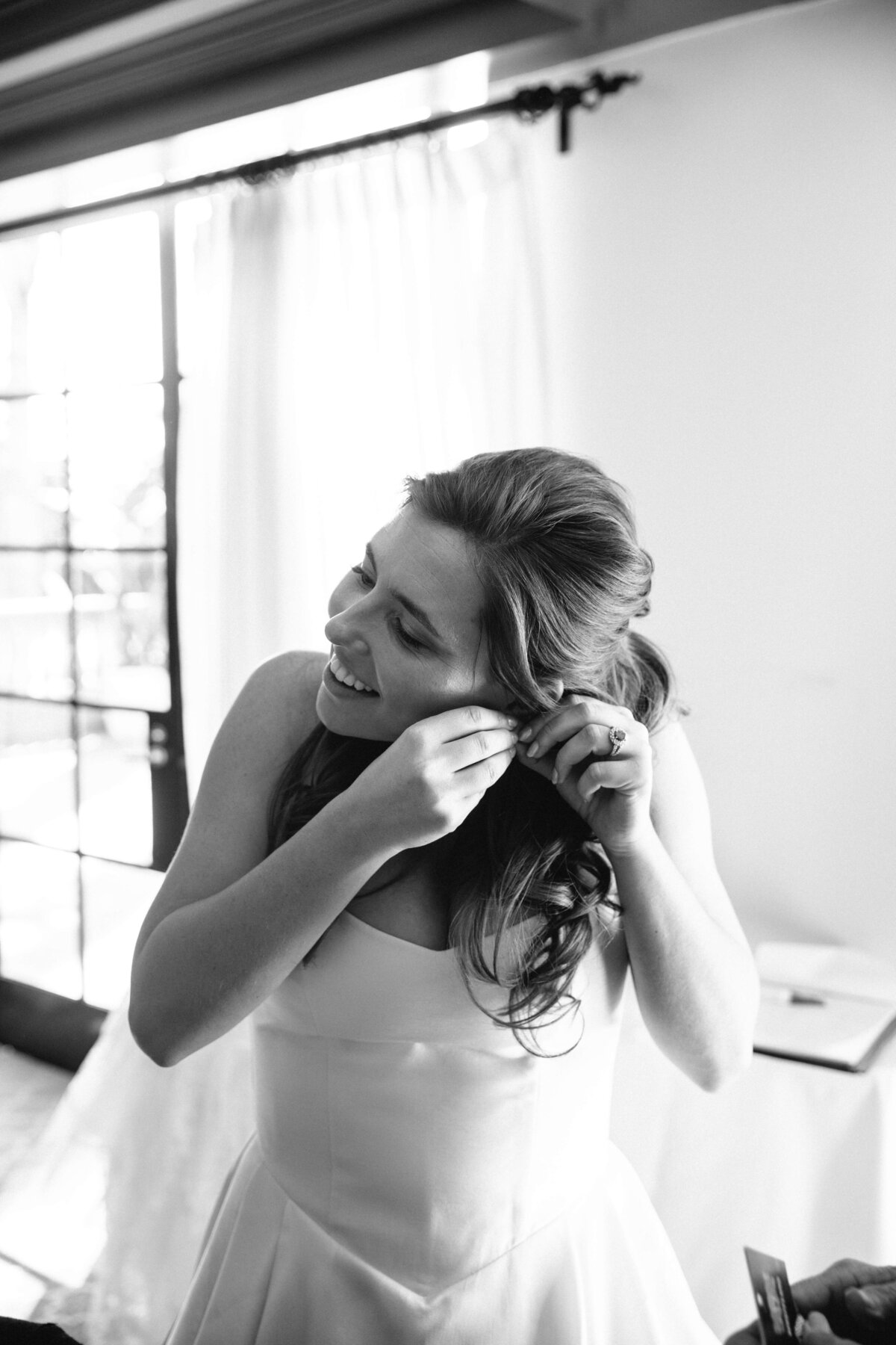 Bride getting ready at Bel Air Bay Club