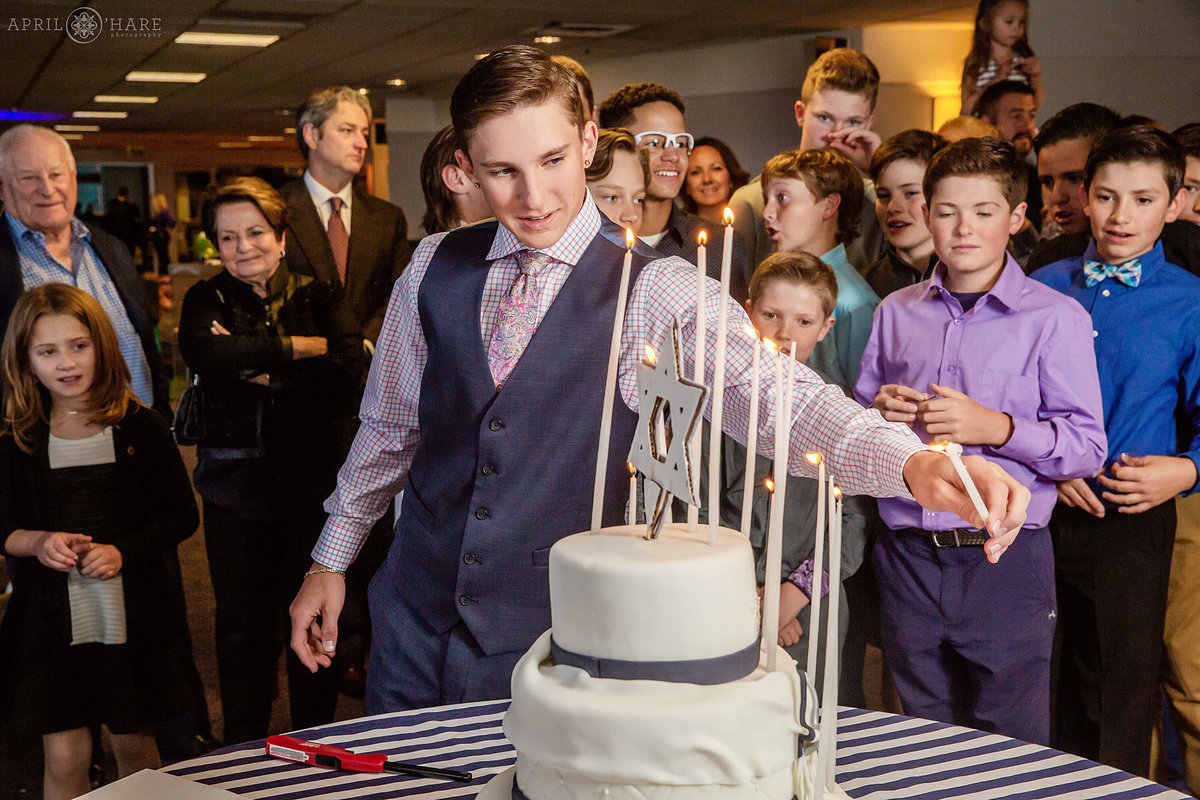 Candle-Lighting-Ceremony-at-Coors-Field-Bar-Mitzvah-Party-in-Denver-Colorado