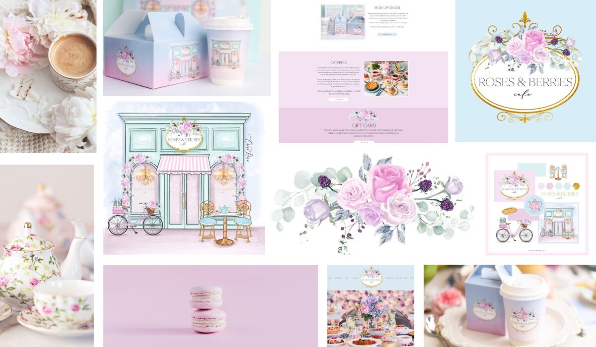 brand design for a pastel coffee shop10