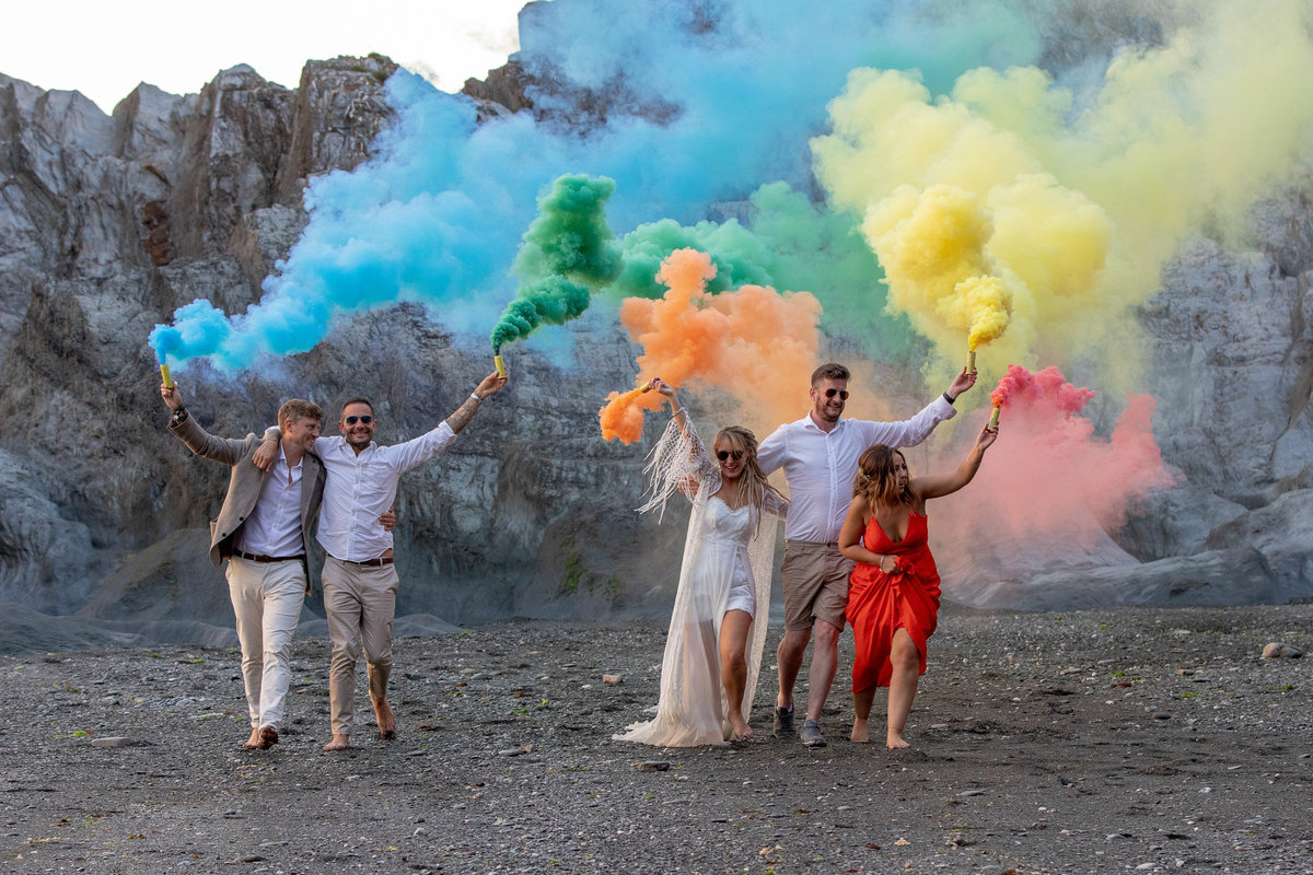 Smoke bombs at Tunnels Beaches Devon