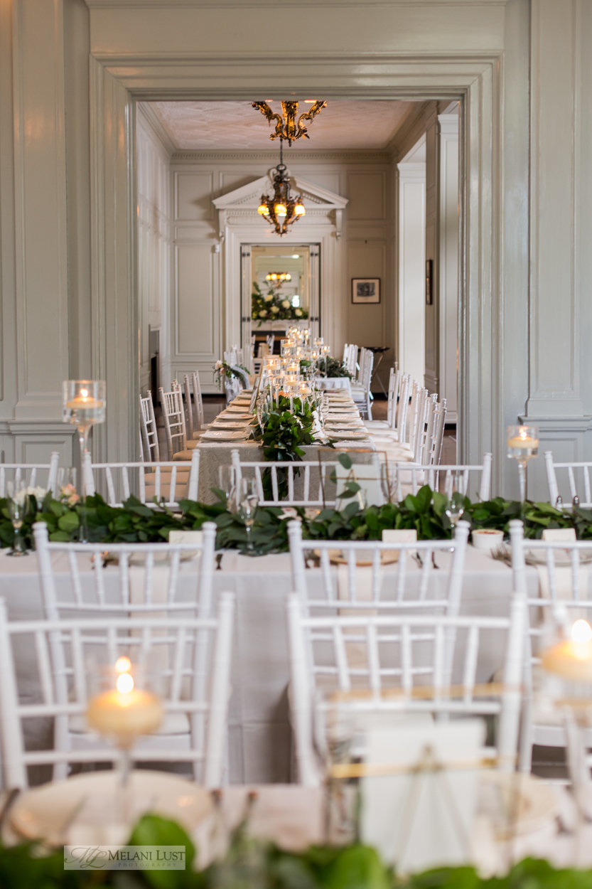 Indoor estate wedding reception