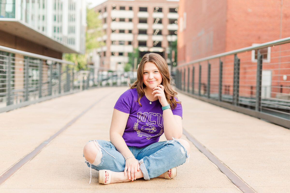 Senior girl at Bailey Park in Winston Salem 