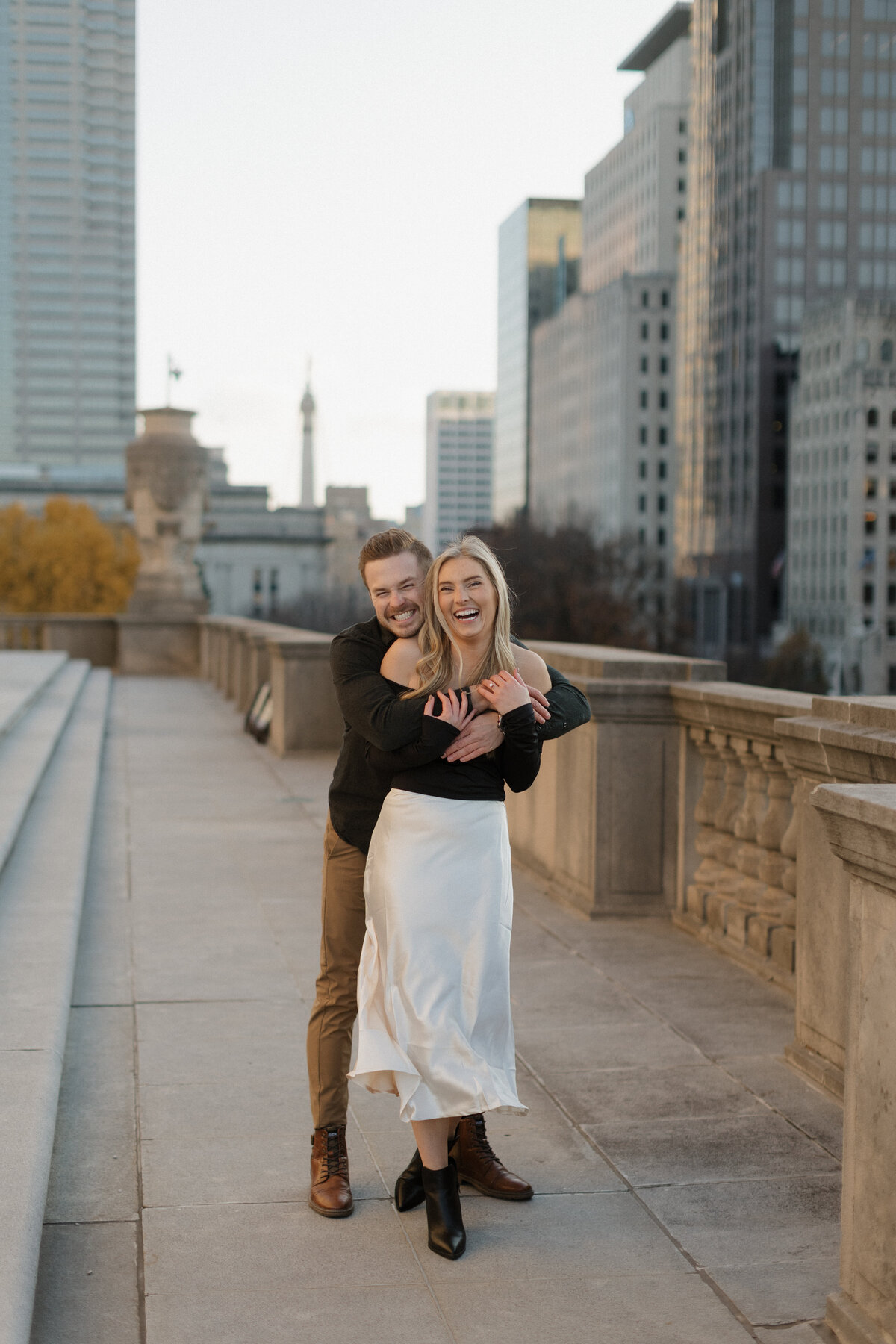 Indianapolis candid engagement photography joyful moment