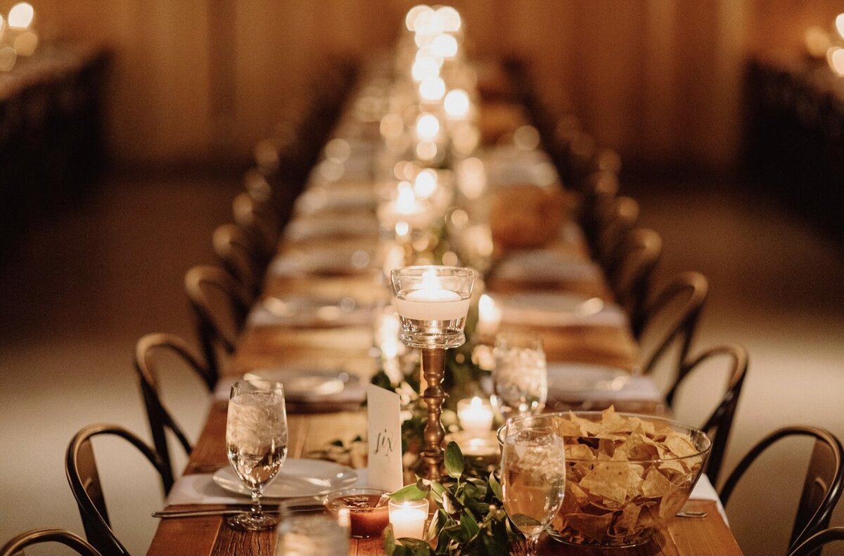 Long Wood Tables at Ovation Chicago