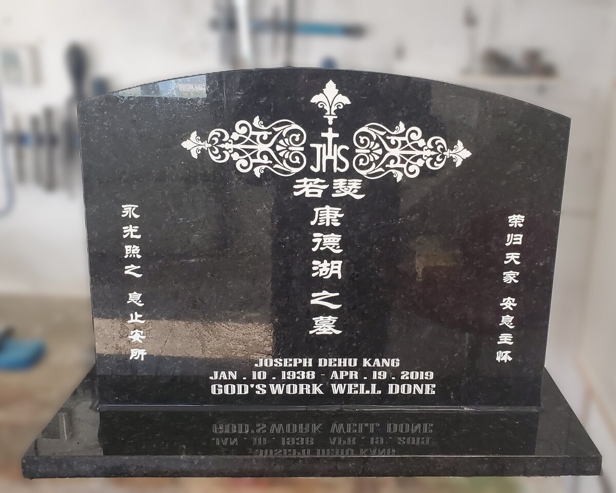 custom Chinese headstone engravings saskatchewan