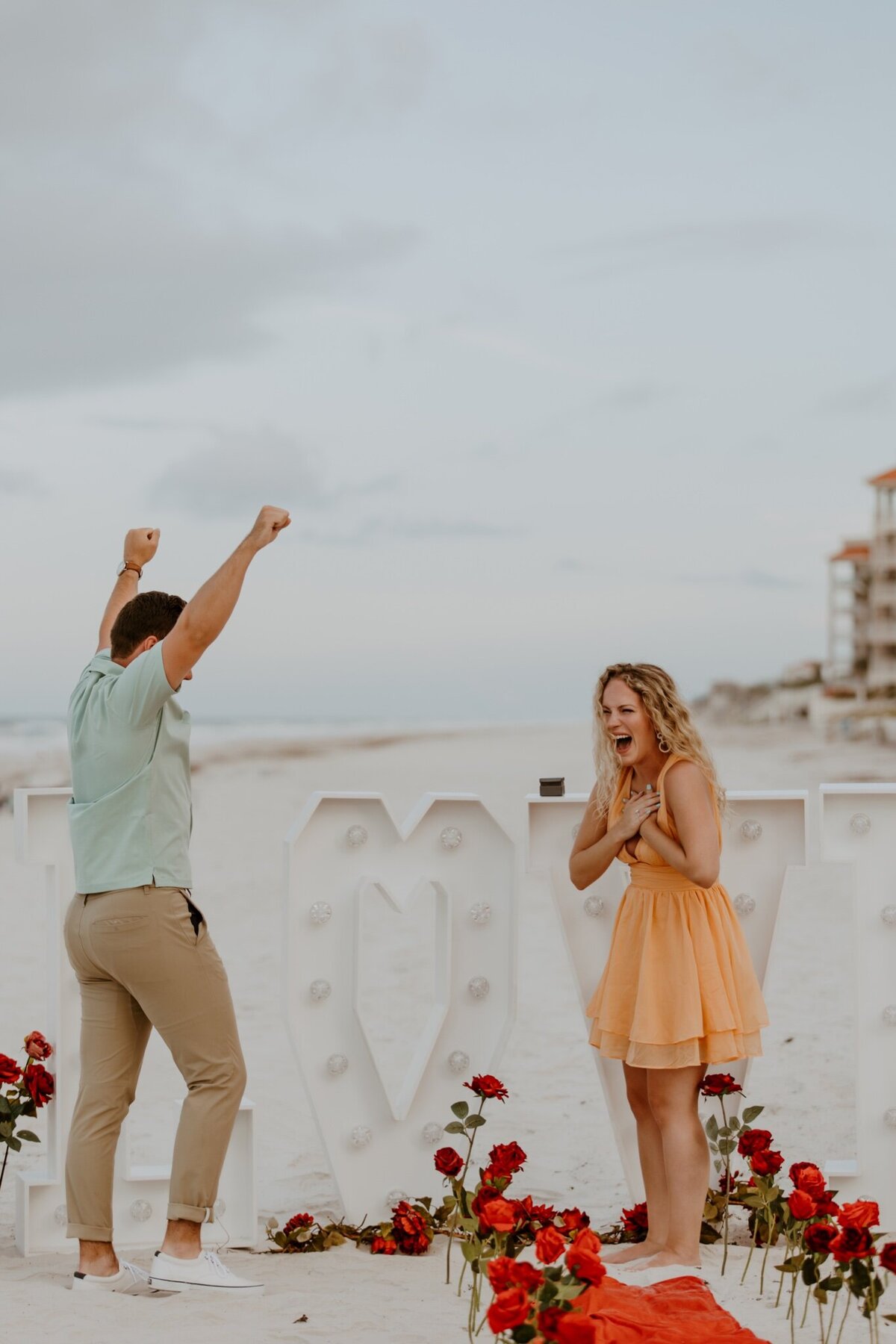 She said yes!  New Smyrna Beach Proposal in Florida