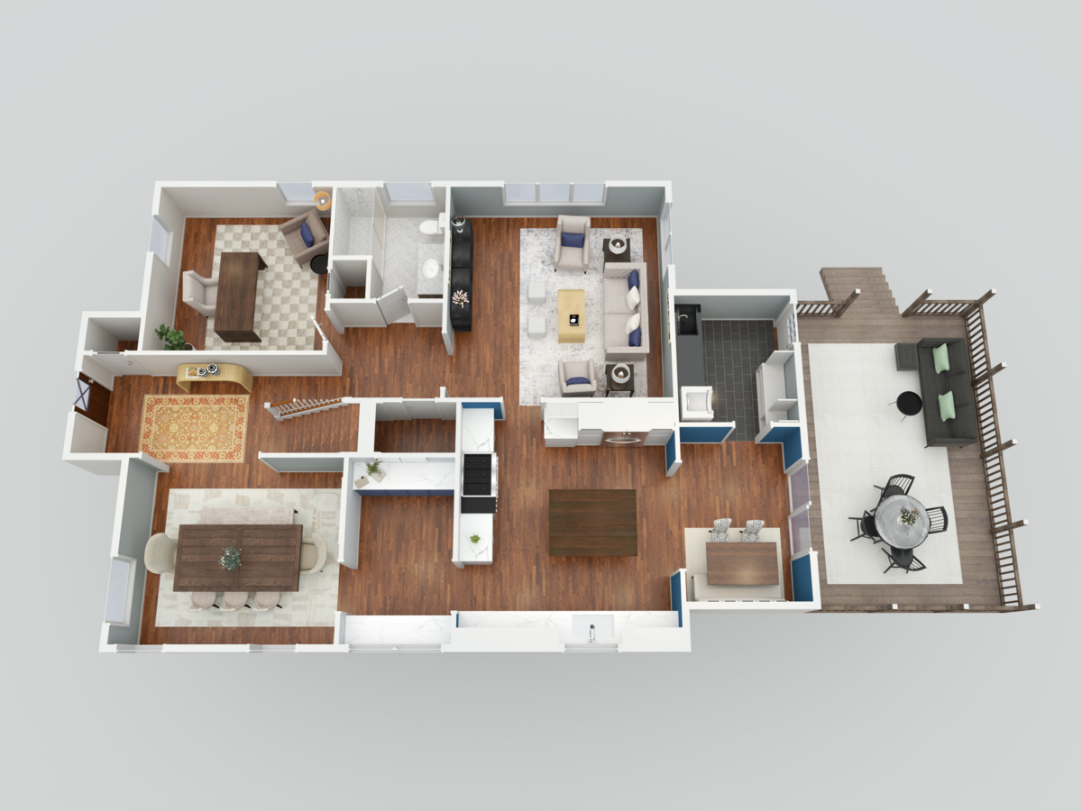 Realistic 3D Floor Plan - furniture FL1 kopio