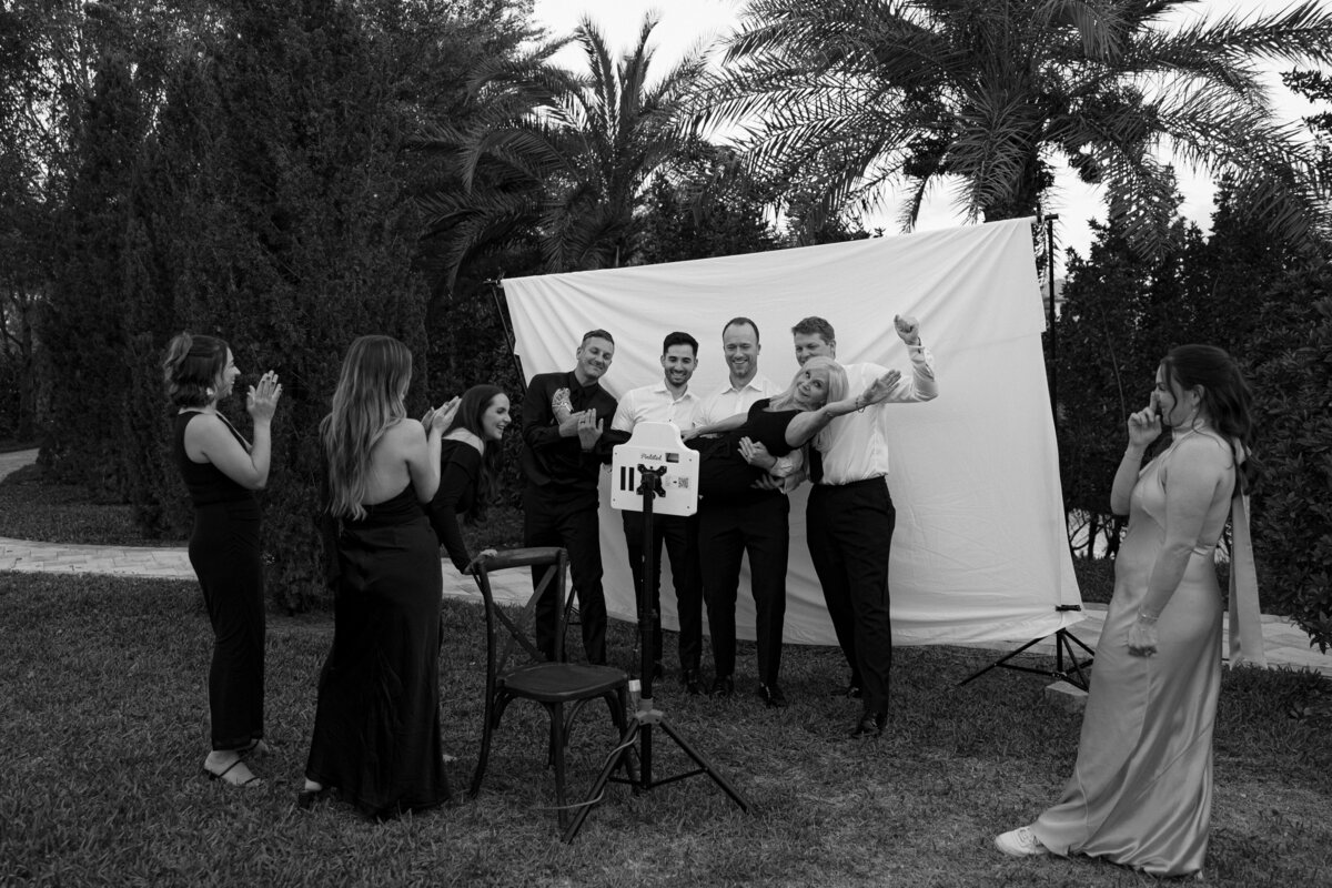 Photo Booth during wedding reception at La Casa Toscana Wedding Venue Fort Myers Florida