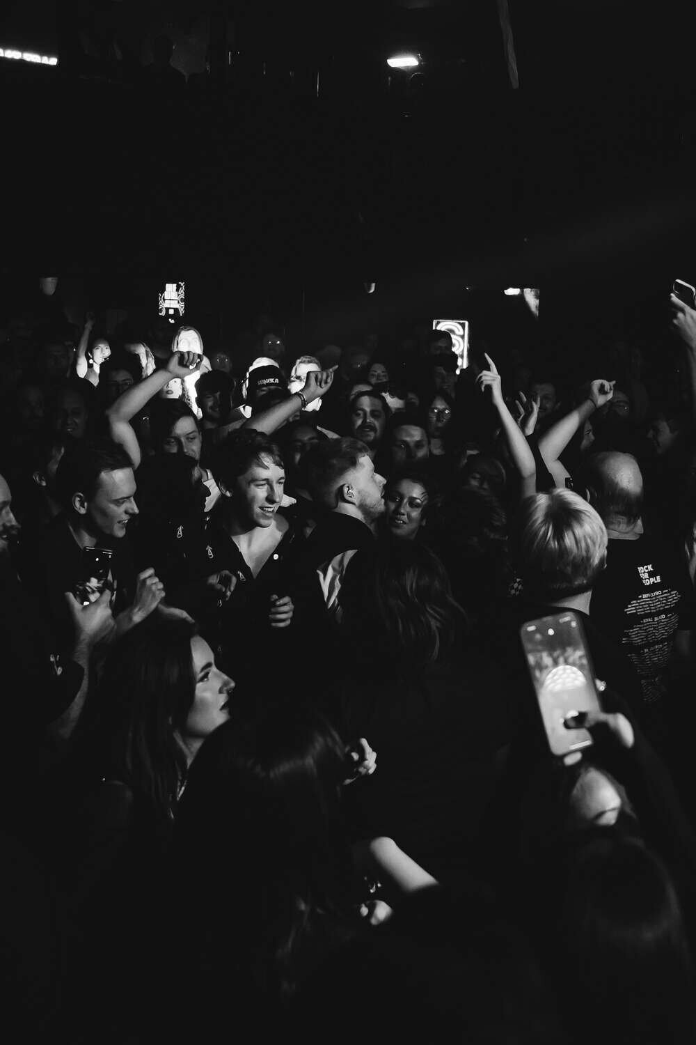 Crowd cheering at XOYO