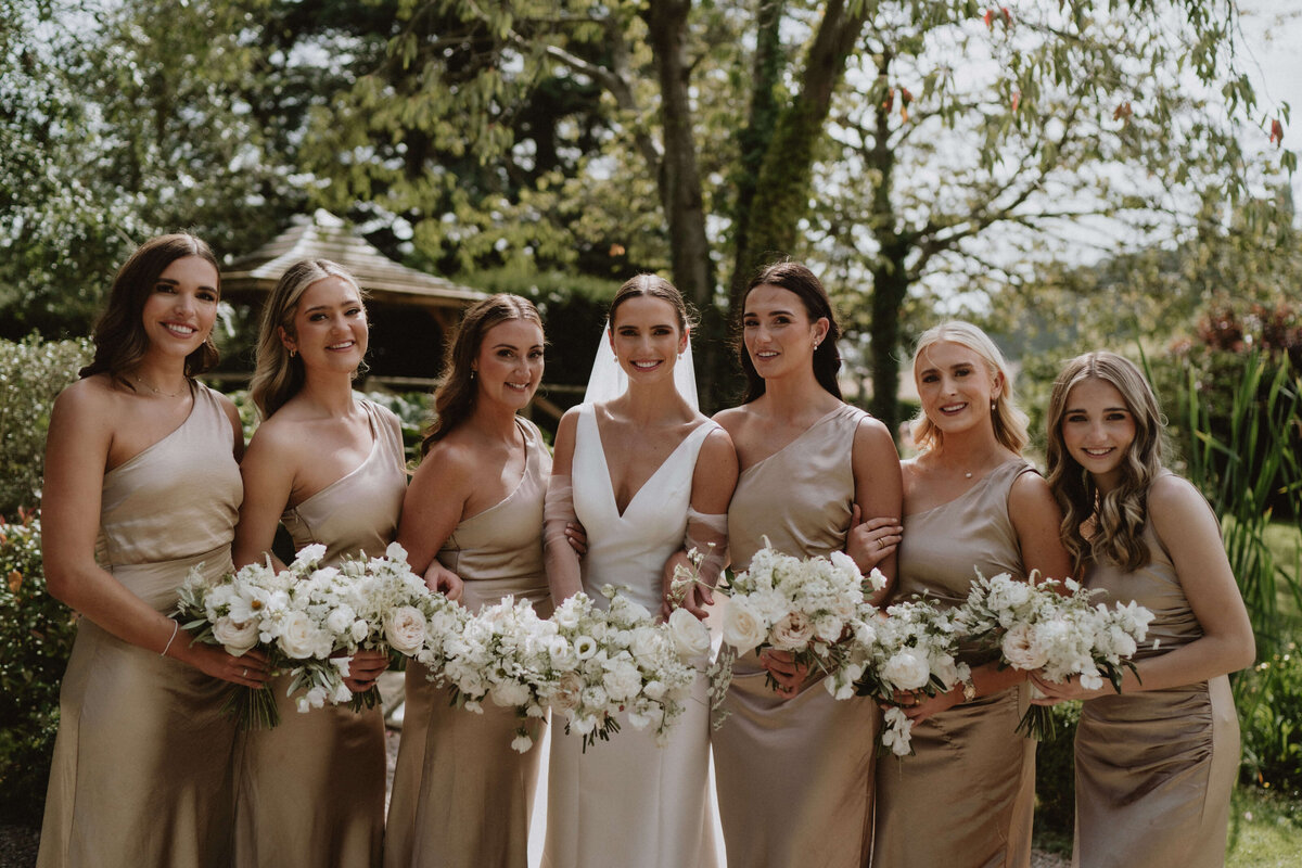 Bride and Bridesmaids at Brinsop Court