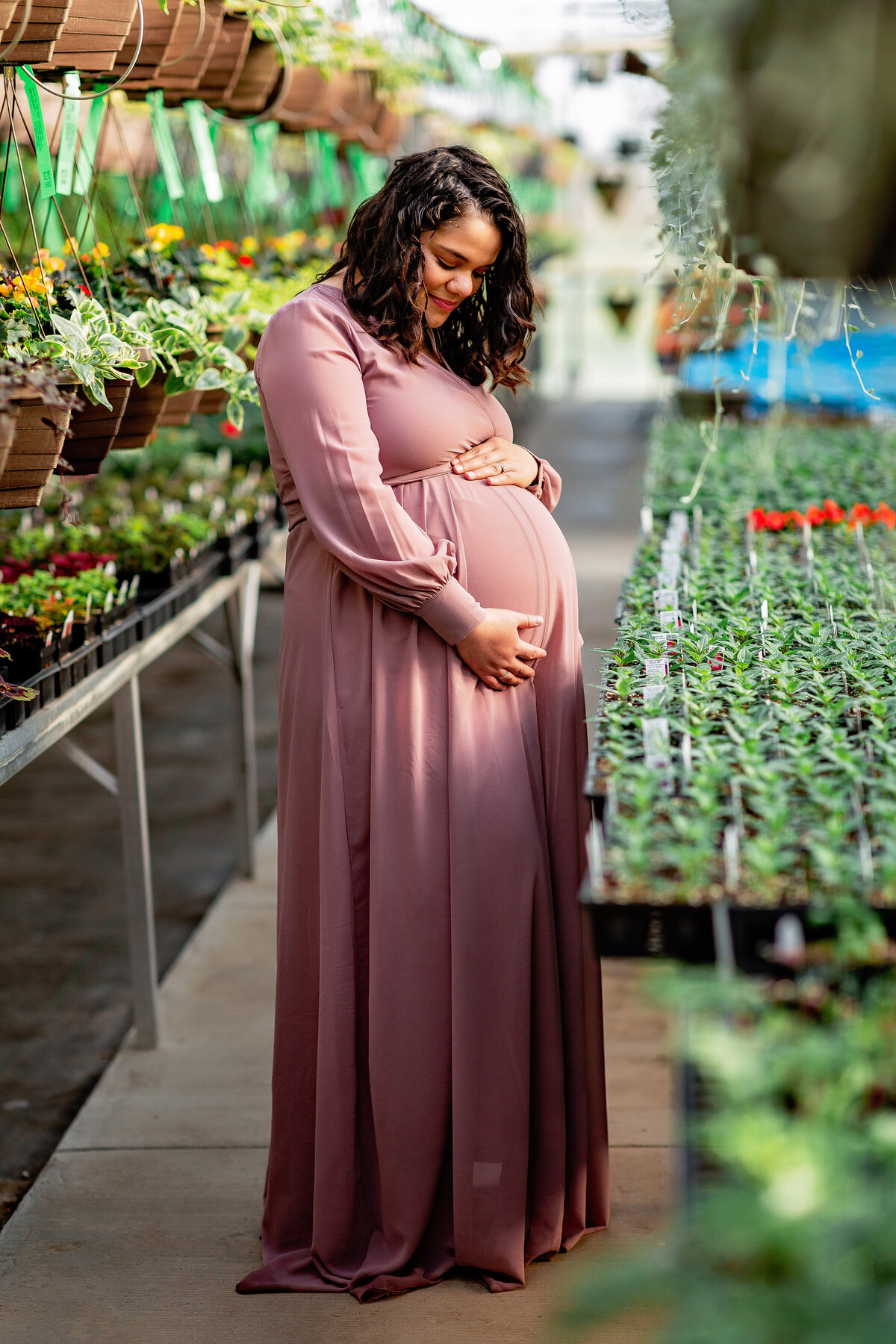 Pregnant woman in mauve dress Be Thou My Vision Photography