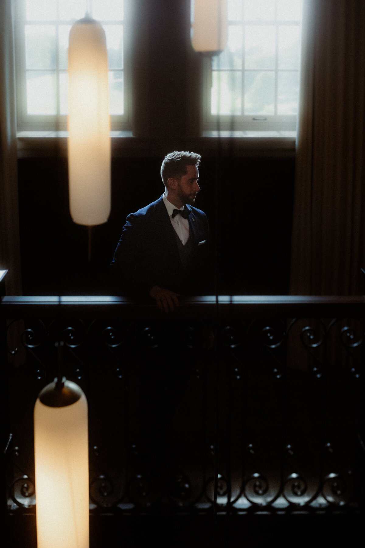dramatic portrait of a groom