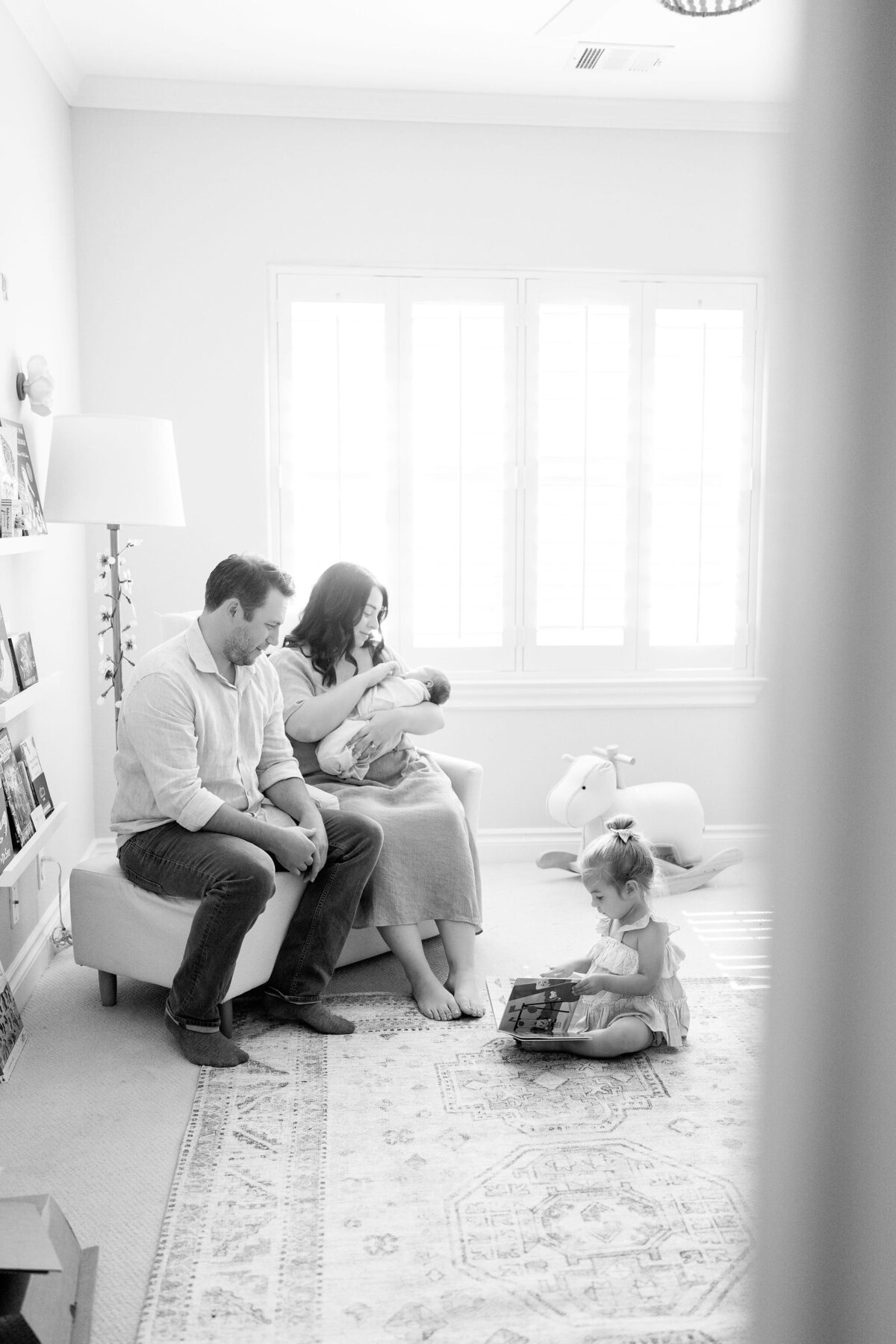 Natural light streaming into nursery during Austin lifestyle shoot.