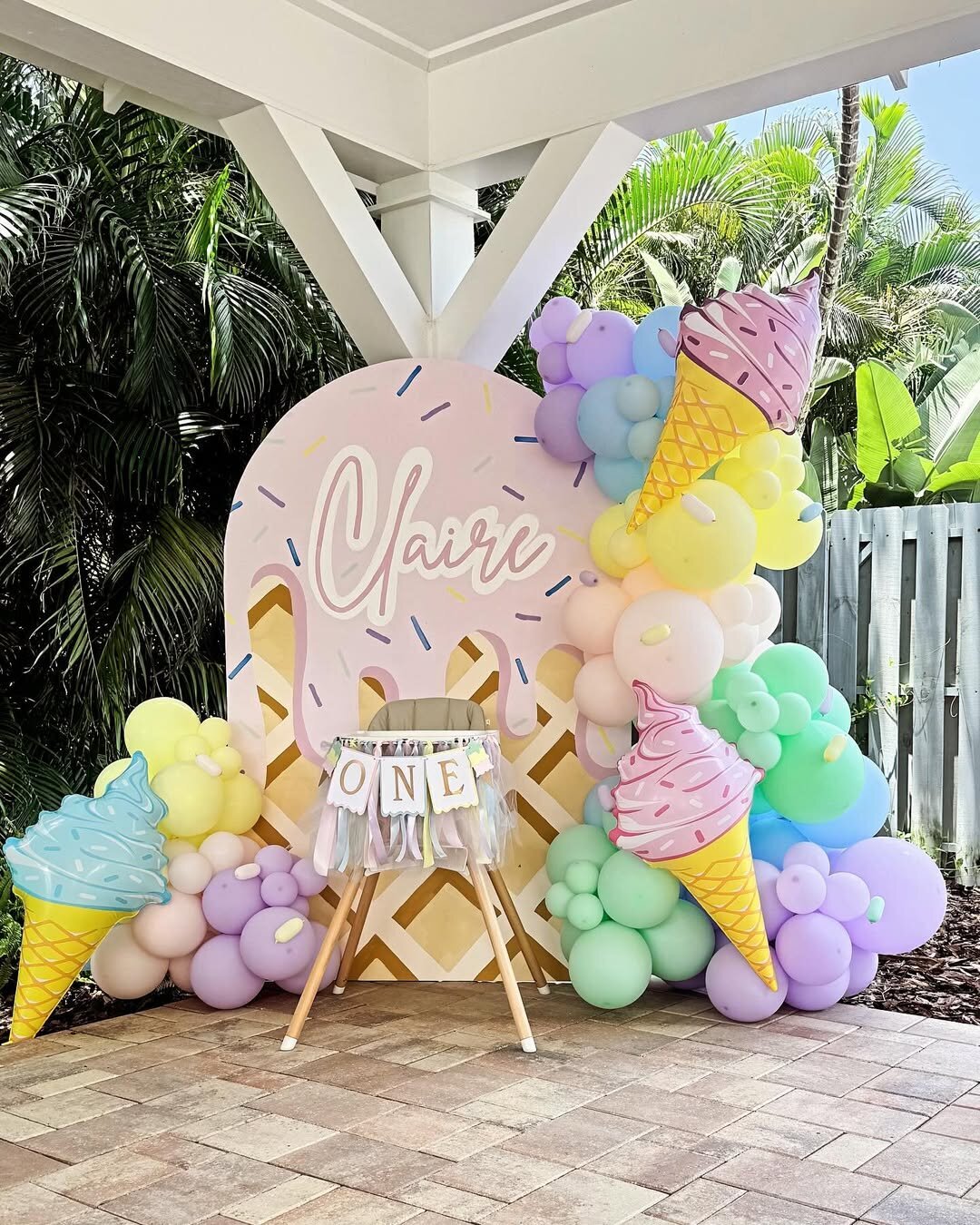 ice cream birthday party decor
