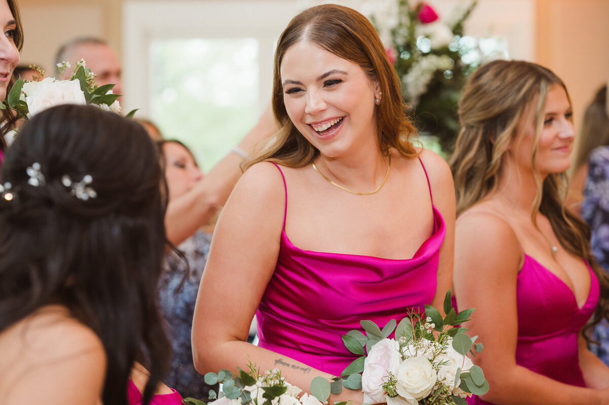 candid wedding portrait at reception