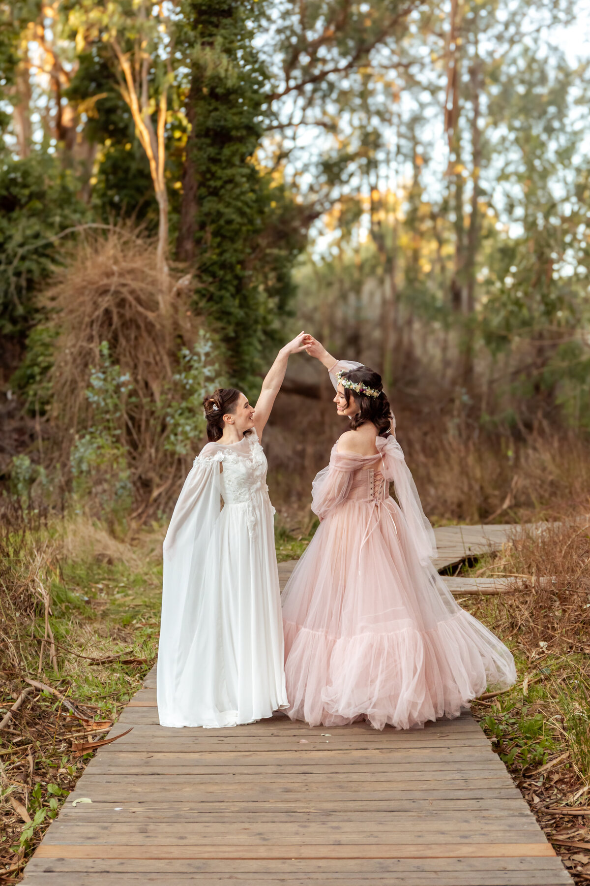 Lesbian elopement fantasy wedding