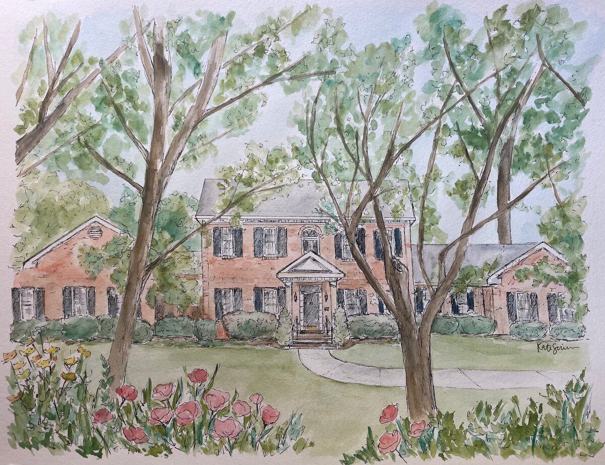painting of house